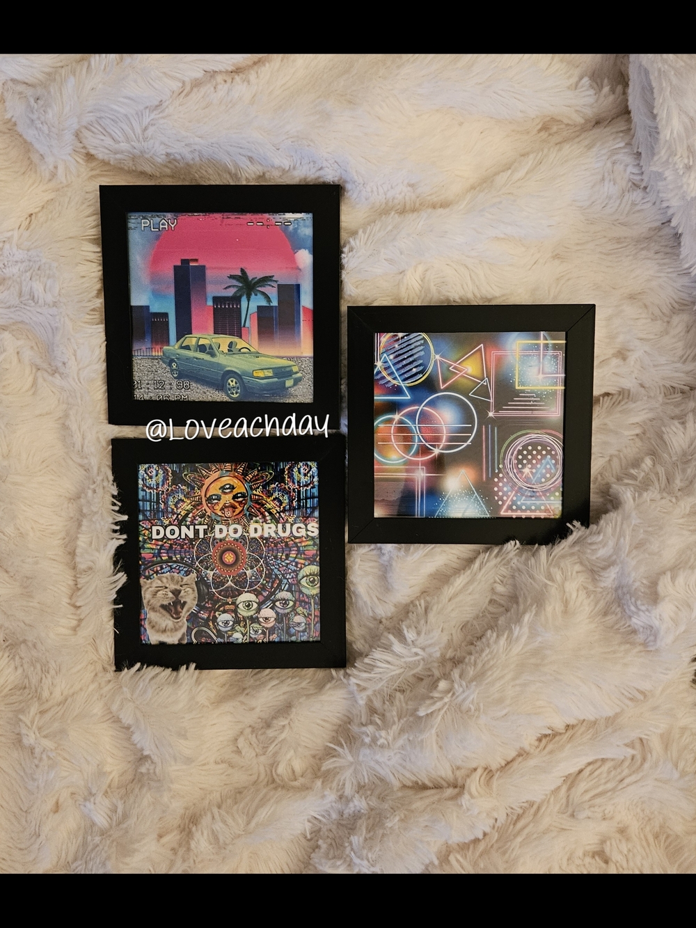 ✨️Set of 3 Framed Neon Retro Art Prints